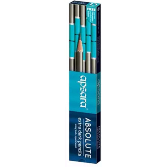 Apsara Absolute PENCIL Art Paper box Pencil Boxes (Set of 10, Blue, Silver)