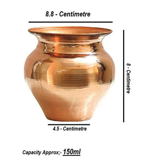 Kanshita's Rasoiware Handmade 100% Copper Lota - Perfect for Pooja & Drinking Water