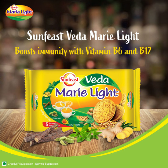 Sunfeast Veda Marie Light Biscuits - Enriched with Natural Ingredients