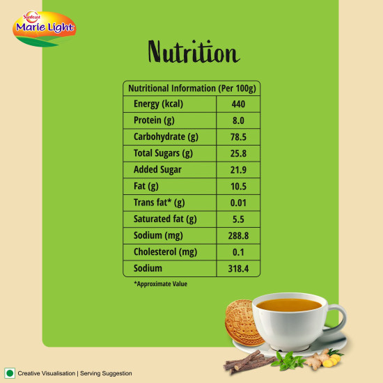 Sunfeast Veda Marie Light Biscuits - Enriched with Natural Ingredients