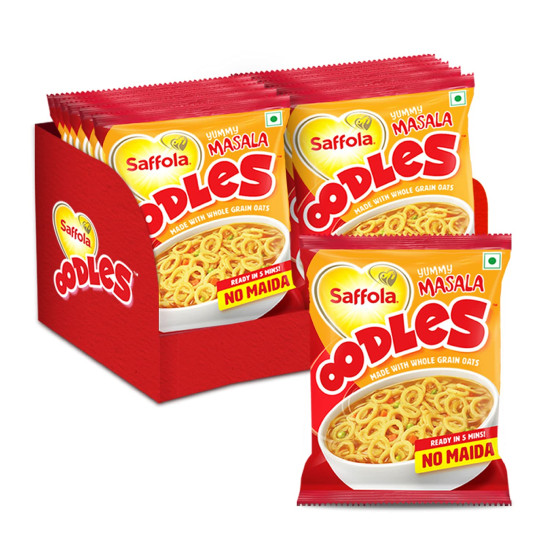 Saffola Oodles Instant Noodles - Yummy Masala Flavour, No Maida