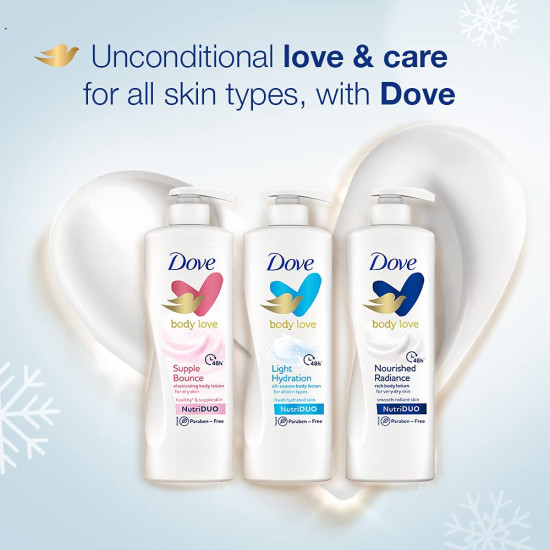 Dove Body Love Nourished Radiance Body Lotion - 48hrs Moisturization for Soft Radiant Skin