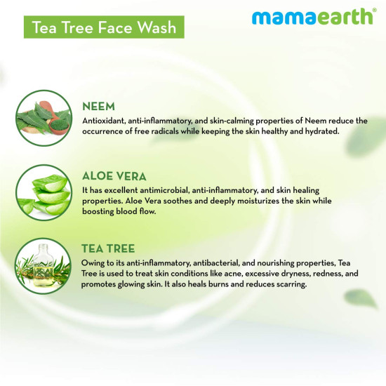 Mamaearth Tea Tree Face Wash with Neem - Acne & Pimples Solution