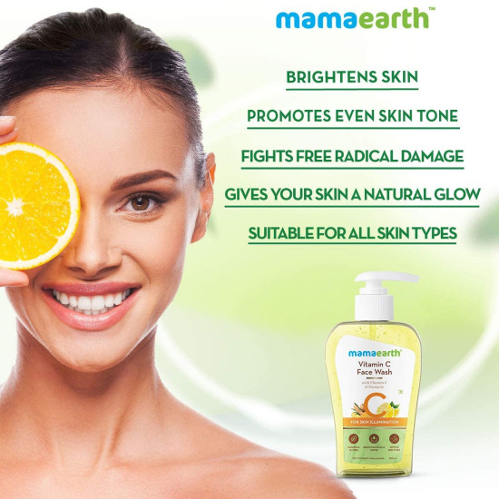 Mamaearth Vitamin C Face Wash - Toxin-Free & Oil-Free for All Skin Types