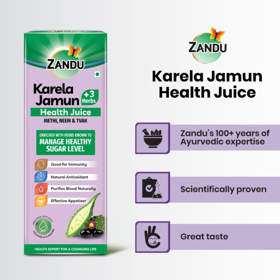 Zandu Karela Jamun Juice 1L - Natural Blood Sugar Regulator