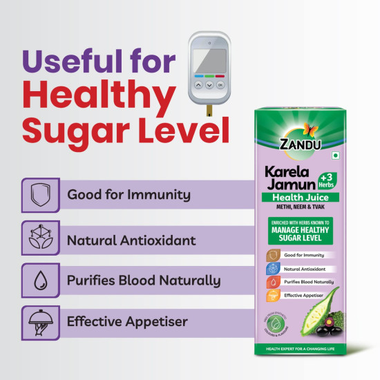 Zandu Karela Jamun Juice 1L - Natural Blood Sugar Regulator