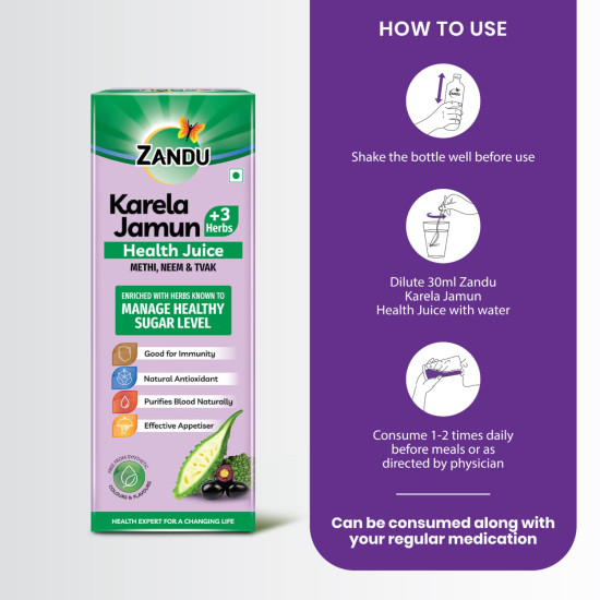 Zandu Karela Jamun Juice 1L - Natural Blood Sugar Regulator