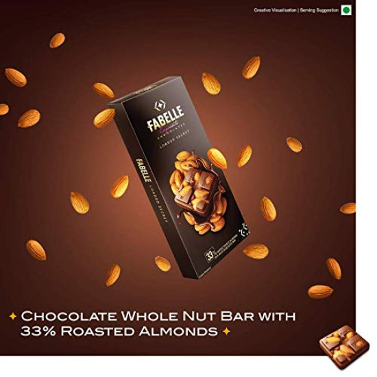 Fabelle Loaded Secret, 33% Whole Visible Almonds in Luxury Milk Chocolate Bar 114g - Gourmet Delight