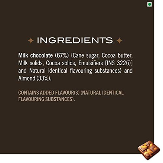 Fabelle Loaded Secret, 33% Whole Visible Almonds in Luxury Milk Chocolate Bar 114g - Gourmet Delight