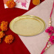 Skywalk Handmade Brass Puja Thali - Flower Embossed Design - 8 Inch