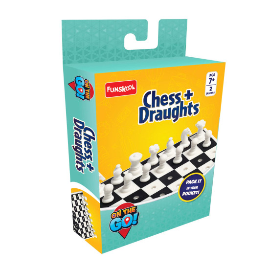 Funskool Travel Chess & Draught - Portable Strategy Game