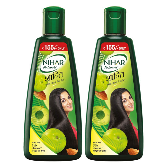 NIHAR Shanti Amla & Badam Hair Oil - For Black, Silky & Stronger Hair