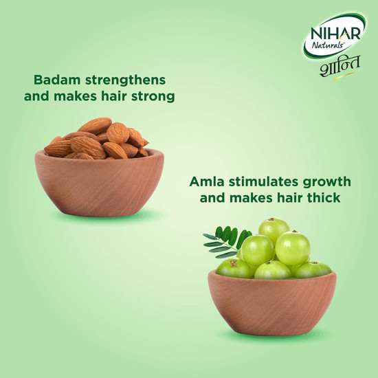 NIHAR Shanti Amla & Badam Hair Oil - For Black, Silky & Stronger Hair