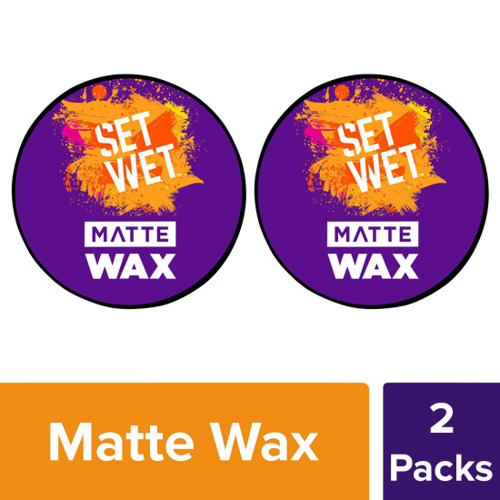 Set Wet Matte Hair Wax For Men - Strong Hold, 60 g (Pack of 2)