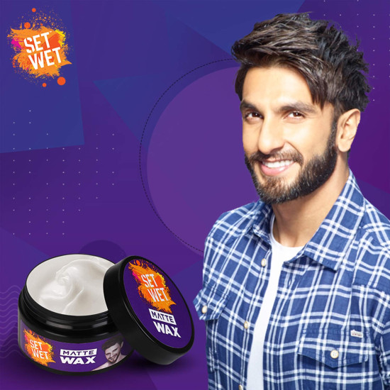 Set Wet Matte Hair Wax For Men - Strong Hold, 60 g (Pack of 2)
