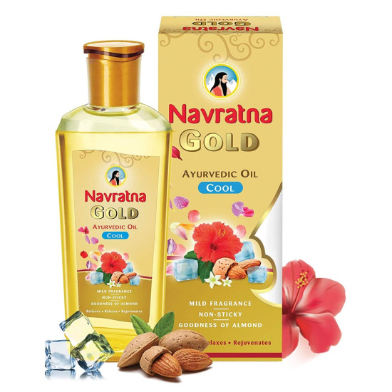 Navratna Gold Ayurvedic Oil - Non-Sticky & Mild Fragrance Navratna Gold Ayurvedic Oil - Non-Sticky & Mild Fragrance