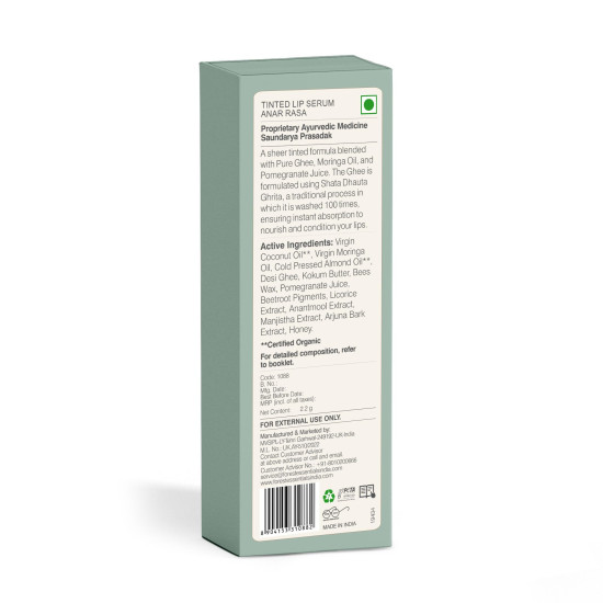 Forest Essentials Tinted Lip Serum Madhu Rasa Anar Rasa - Natural Moisturizing Lip Tint