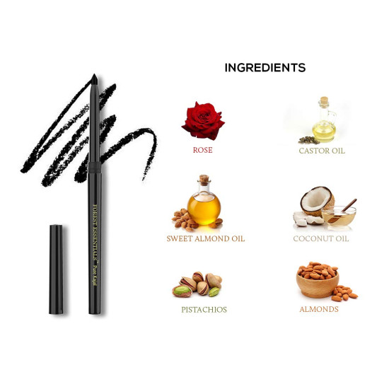 Forest Essentials Gulaab Khaas Kajal - Intense Natural Eye Makeup