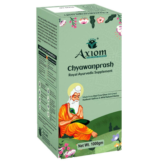 Axiom Royal Ayurvedic Chyawanprash - 1Kg | Enriched with Desi Ghee (A2 Ghee), Kashmiri Saffron with 40+ Ayurvedic Herbs | For all Seasons & Age Groups | Helps Build Strength & Stamina Health