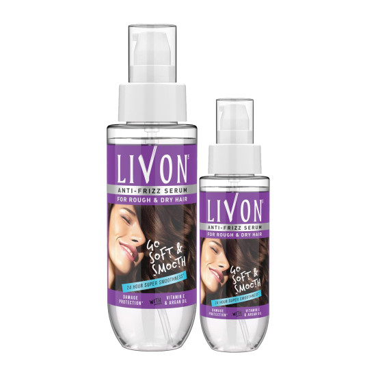 Livon Serum for Women - 24 Hour Frizz-free Smoothness with Argan Oil & Vitamin E