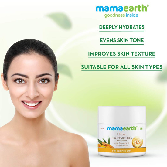 Mamaearth Ubtan Night Sleep Face Mask - Hydrating Night Cream Gel
