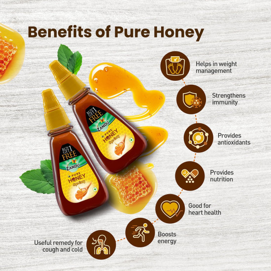 Zandu Pure Honey Squ-Easy - Unique Blend of Sunderban Honey & Tulsi