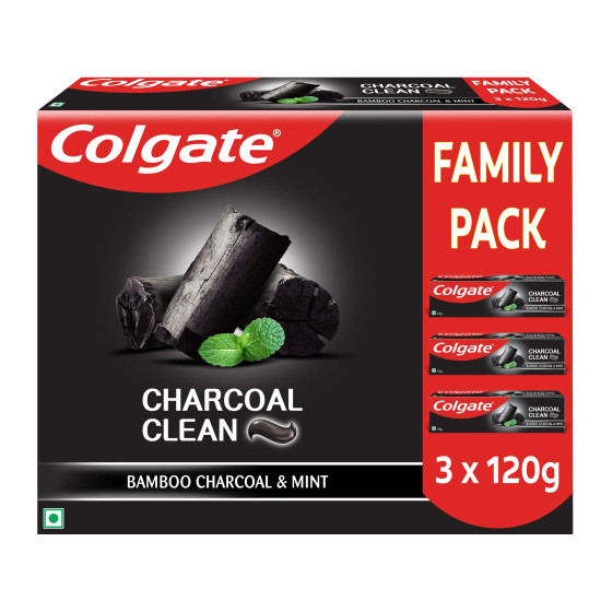 Colgate Charcoal Clean Toothpaste 360 gm - Deep Clean with Bamboo Charcoal