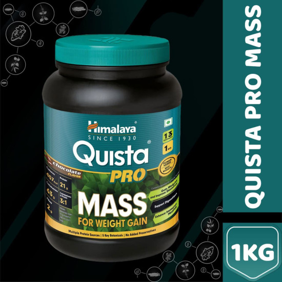 Himalaya Quista Pro MASS For Weight Gain - 1kg (Chocolate) - Optimal Mass Gain