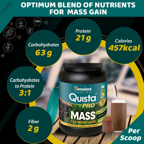 Himalaya Quista Pro MASS For Weight Gain - 1kg (Chocolate) - Optimal Mass Gain