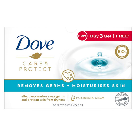 Dove Care and Protect Bathing Soaps 100g (3+1 Free Combo) - Gentle Moisturizing