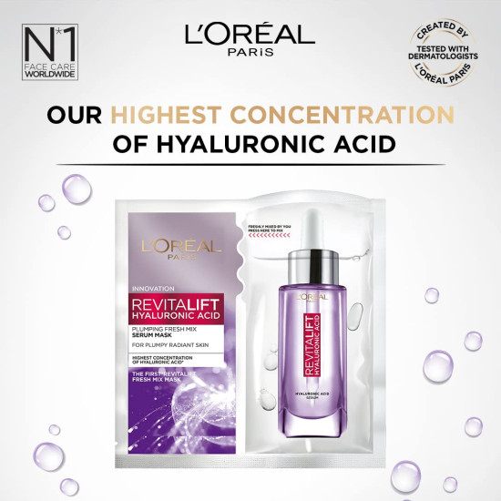 L'Oréal Paris Revitalift Serum Sheet Face Mask - Fresh Mix with Hyaluronic Acid