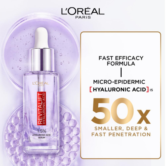 L'Oreal Paris Revitalift Hyaluronic Acid Face Serum - Hydrated, Youthful Skin