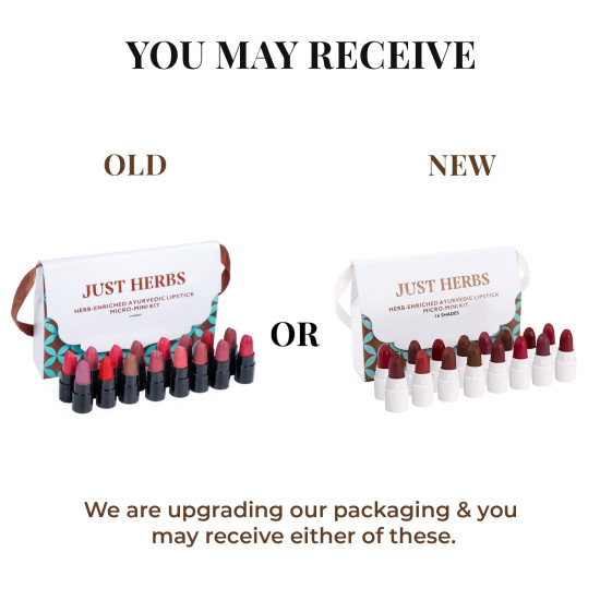Just Herbs Ayurvedic Creamy Matte Micro Mini Lipstick Kit - Hydrating & Moisturizing