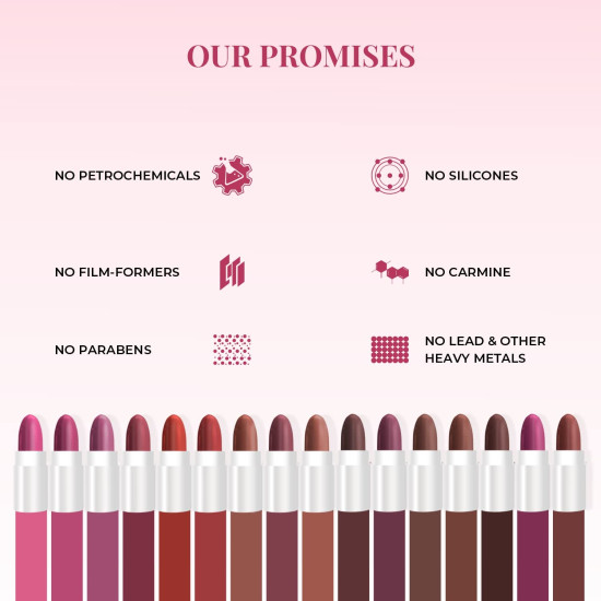 Just Herbs Ayurvedic Creamy Matte Micro Mini Lipstick Kit - Hydrating & Moisturizing