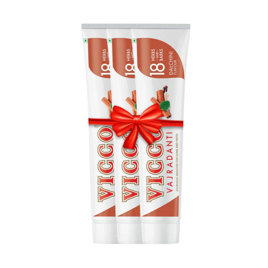 Vicco Vajradanti Ayurvedic Paste - Dalchini Flavour - Pack of 3 Vicco Vajradanti Ayurvedic Paste - Dalchini Flavour - Pack of 3
