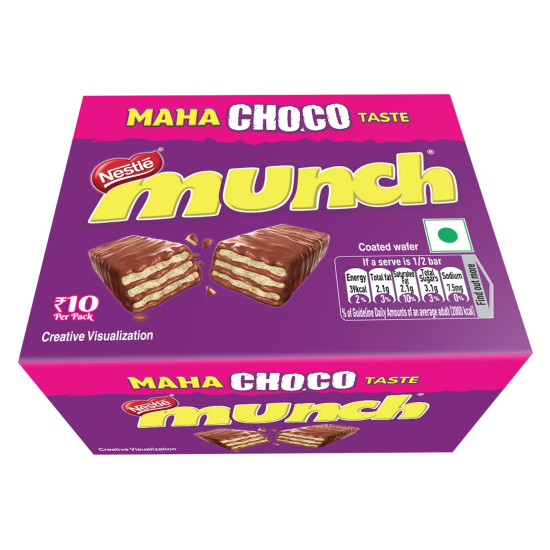 Nestle Munch Maha Choco Taste (42 units, 18g) x 2 - Crunchy Chocolate Wafer Delight