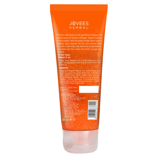 Jovees Herbal Papaya Face Wash - Brightening & Glowing Skin