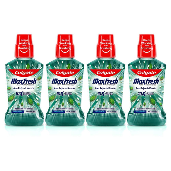 Colgate Maxfresh Plax Antibacterial Mouthwash - 99% Germ Removal & 24/7 Fresh Breath