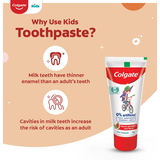 Colgate Kids Anticavity Toothpaste 6-9 Years - Natural Strawberry Mint Flavour