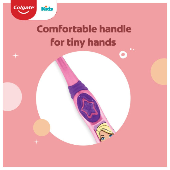 Colgate Kids Barbie Manual Toothbrush - Extra Soft Bristles for 5+ Years