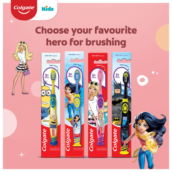 Colgate Kids Barbie Manual Toothbrush - Extra Soft Bristles for 5+ Years