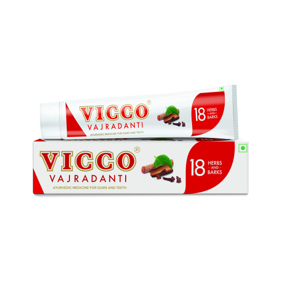 Vicco Vajradanti Ayurvedic Paste - 18 Essential Herbs for Healthy Teeth