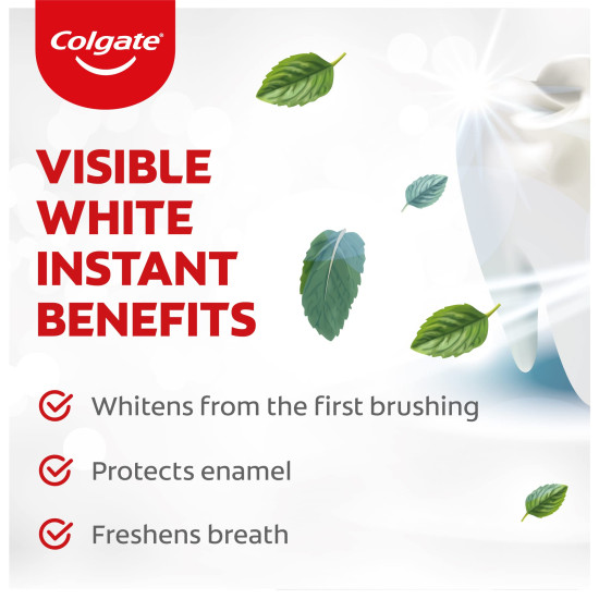 Colgate Visible White Instant Toothpaste - Instant Whitening & Enamel Protection