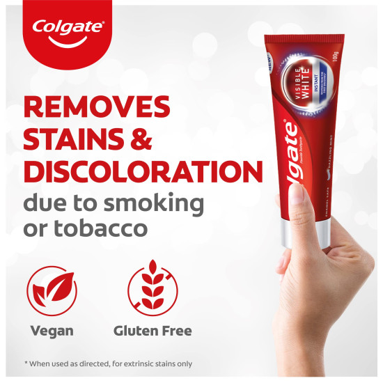 Colgate Visible White Instant Toothpaste - Instant Whitening & Enamel Protection