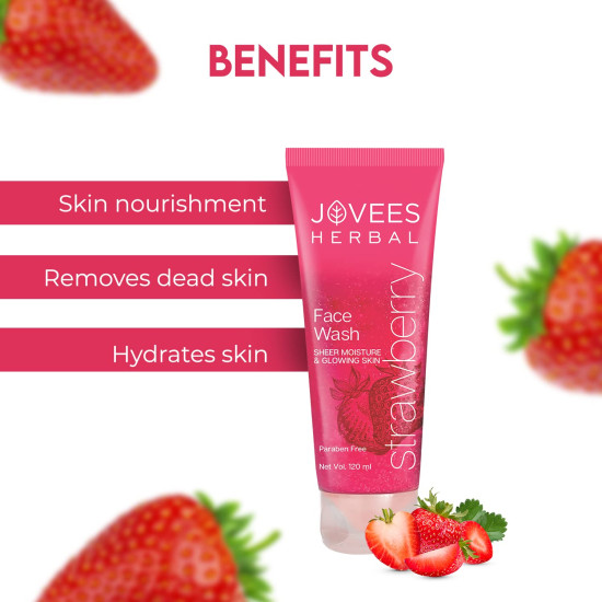 Jovees Herbal Strawberry Face Wash - Hydrating & Glowing Skin