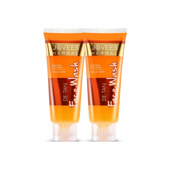 Jovees Herbal De-Tan Face Wash - Natural Tan Removal & Brightening