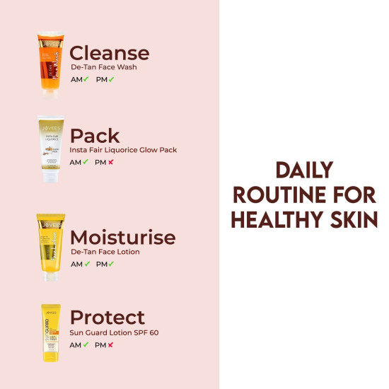 Jovees Herbal De-Tan Face Wash - Natural Tan Removal & Brightening