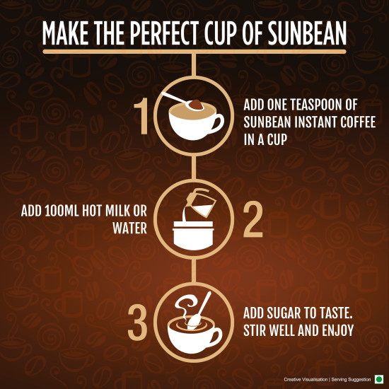 Sunbean Instant Coffee Powder Pouch, 500 g - Rich Flavor & Aroma