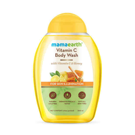 Mamaearth Vitamin C Body Wash - Skin Illumination & Natural Ingredients