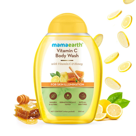 Mamaearth Vitamin C Body Wash - Skin Illumination & Natural Ingredients